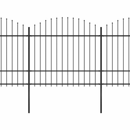 Gartenzaun mit Speerspitze Stahl 537 x 175 cm Schwarz