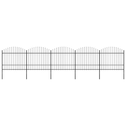 Gartenzaun mit Speerspitze Stahl 892,5 x 175 cm Schwarz