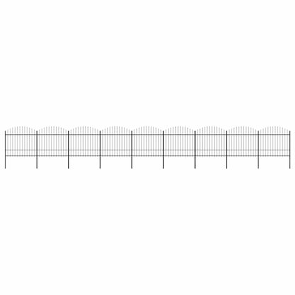 Gartenzaun mit Speerspitzen Stahl (1,5 - 1,75) x 15,3 m Schwarz