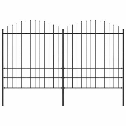 Gartenzaun mit Speerspitze Stahl 359 x 200 cm Schwarz