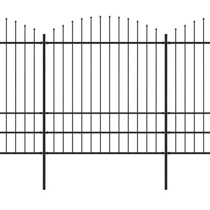 Gartenzaun mit Speerspitze Stahl 359 x 200 cm Schwarz