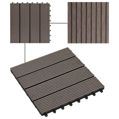 22 Stk. Terrassenfliesen 30 x 30 cm 2 qm WPC Dunkelbraun