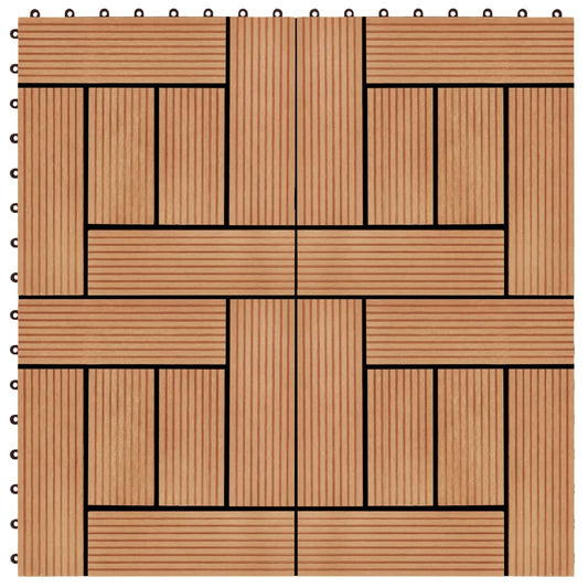 22 Stk. Terrassenfliesen 30 x 30 cm 2 qm WPC Teakholzfarbe