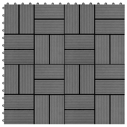 22 Stk. Terrassenfliesen 30 x 30 cm 2 qm WPC Grau