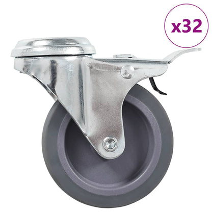 32 Stk. Lenkrollen mit Rückenloch 75 mm