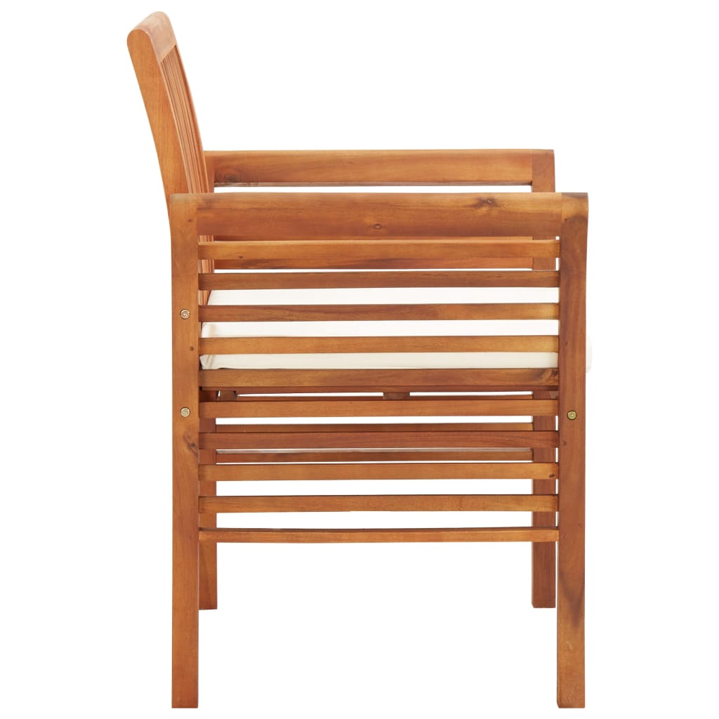 Garten-Essstühle mit Sitzpolster 2 Stk. Akazie Massivholz