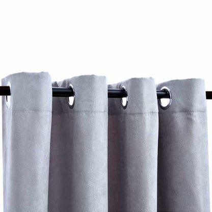 Verdunkelungsvorhänge mit Metallösen 2 Stk. Grau 140x245cm