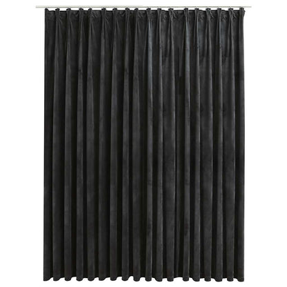 Verdunkelungsvorhang mit Haken Samt Anthrazit 290 x 245 cm