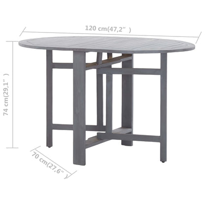 Gartentisch Grau 120x70x74 cm Massivholz Akazie