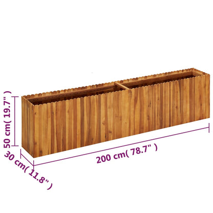 Garten-Hochbeet 200 x 30 x 50 cm Massivholz Akazie
