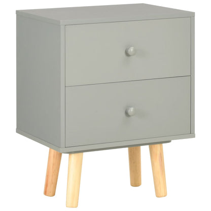 Nachttische 2 Stk. Grau 40 x 30 x 50 cm Kiefer Massivholz