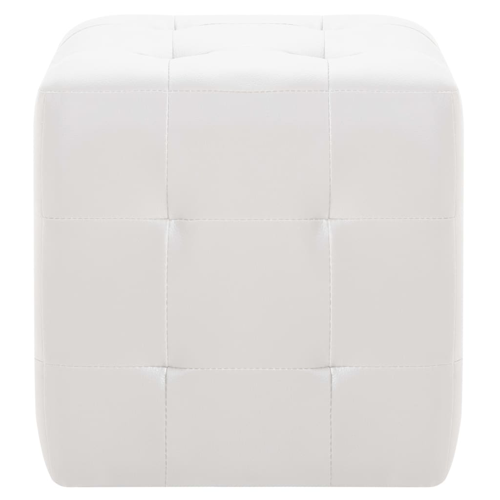Pouf 2 Stk. Weiß 30x30x30 cm Kunstleder