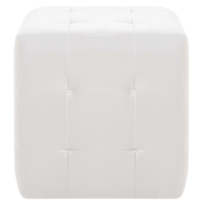 Pouf 2 Stk. Weiß 30x30x30 cm Kunstleder
