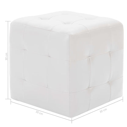 Pouf 2 Stk. Weiß 30x30x30 cm Kunstleder