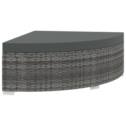 6-tlg. Garten-Lounge-Set mit Kissen Poly Rattan Grau