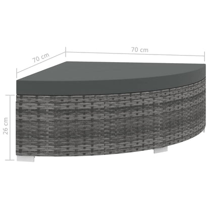 6-tlg. Garten-Lounge-Set mit Kissen Poly Rattan Grau