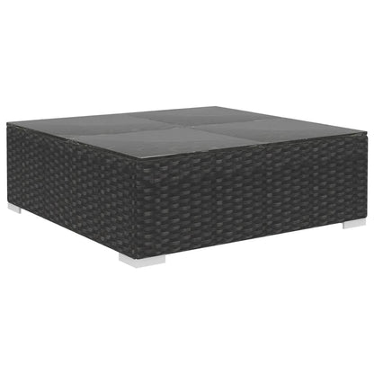5-tlg. Garten-Lounge-Set mit Auflagen Poly Rattan Schwarz