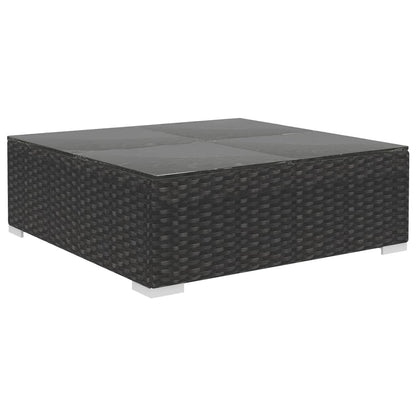 9-tlg. Garten-Lounge-Set mit Auflagen Poly Rattan Schwarz