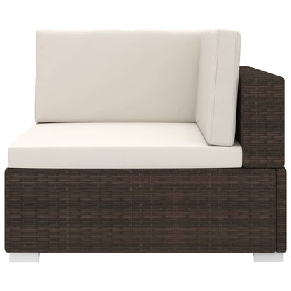 Modular-Sofa-Eckteil 1 Stk. + Auflagen Poly Rattan Braun