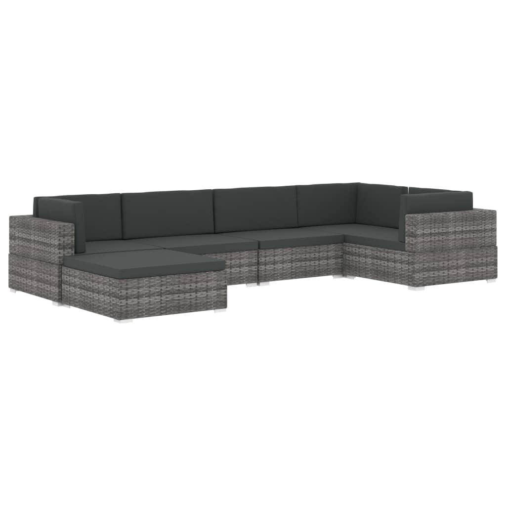 Modular-Sofa-Eckteil 1 Stk. + Auflagen Poly Rattan Grau