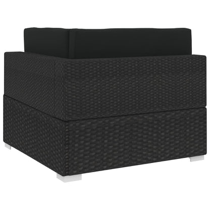 Modular-Sofa-Eckteil 1 Stk. + Auflagen Poly Rattan Schwarz