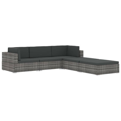 Modular-Sofa-Eckteil 1 Stk. + Auflagen Poly Rattan Schwarz