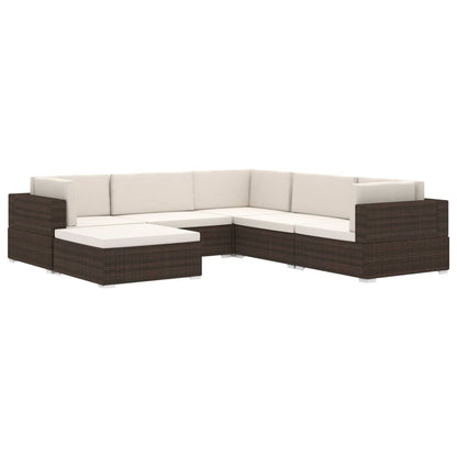 Modular-Fußhocker 1 Stk. mit Kissen Poly-Rattan Schwarz