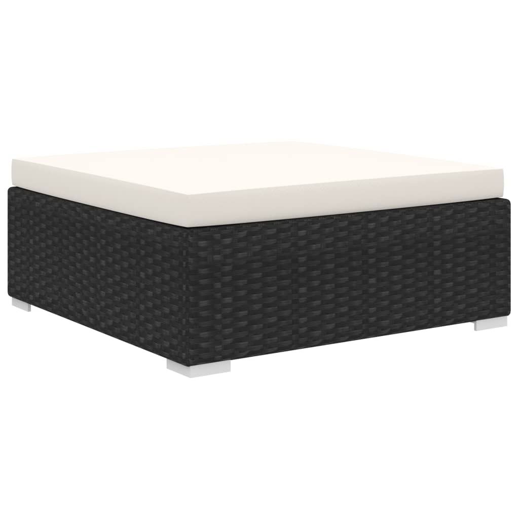 10-tlg. Garten-Lounge-Set mit Auflagen Poly Rattan Schwarz