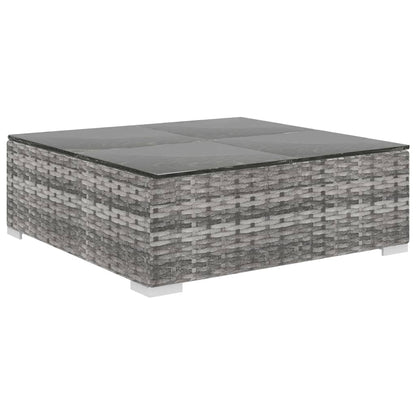 10-tlg. Garten-Lounge-Set mit Auflagen Poly Rattan Grau