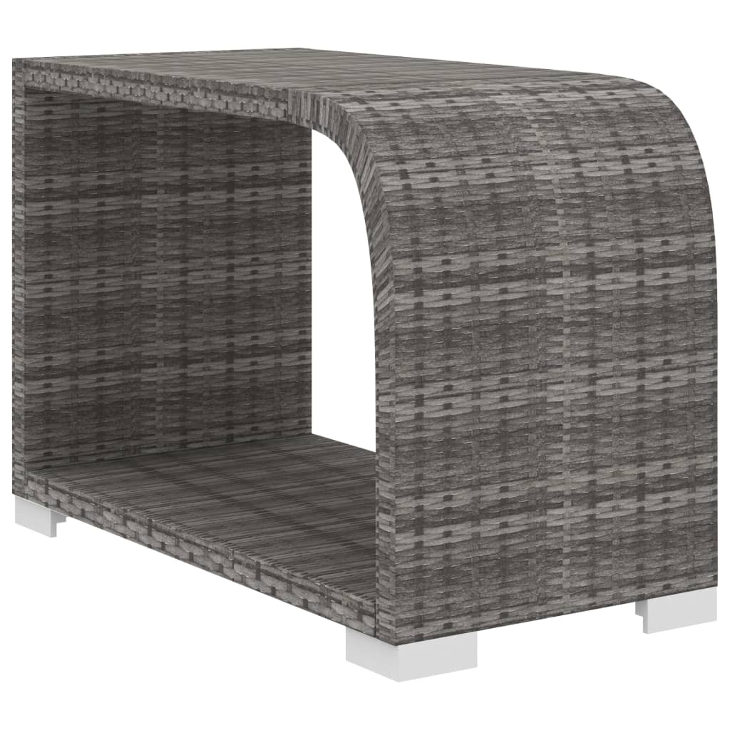 10-tlg. Garten-Lounge-Set mit Auflagen Poly Rattan Grau