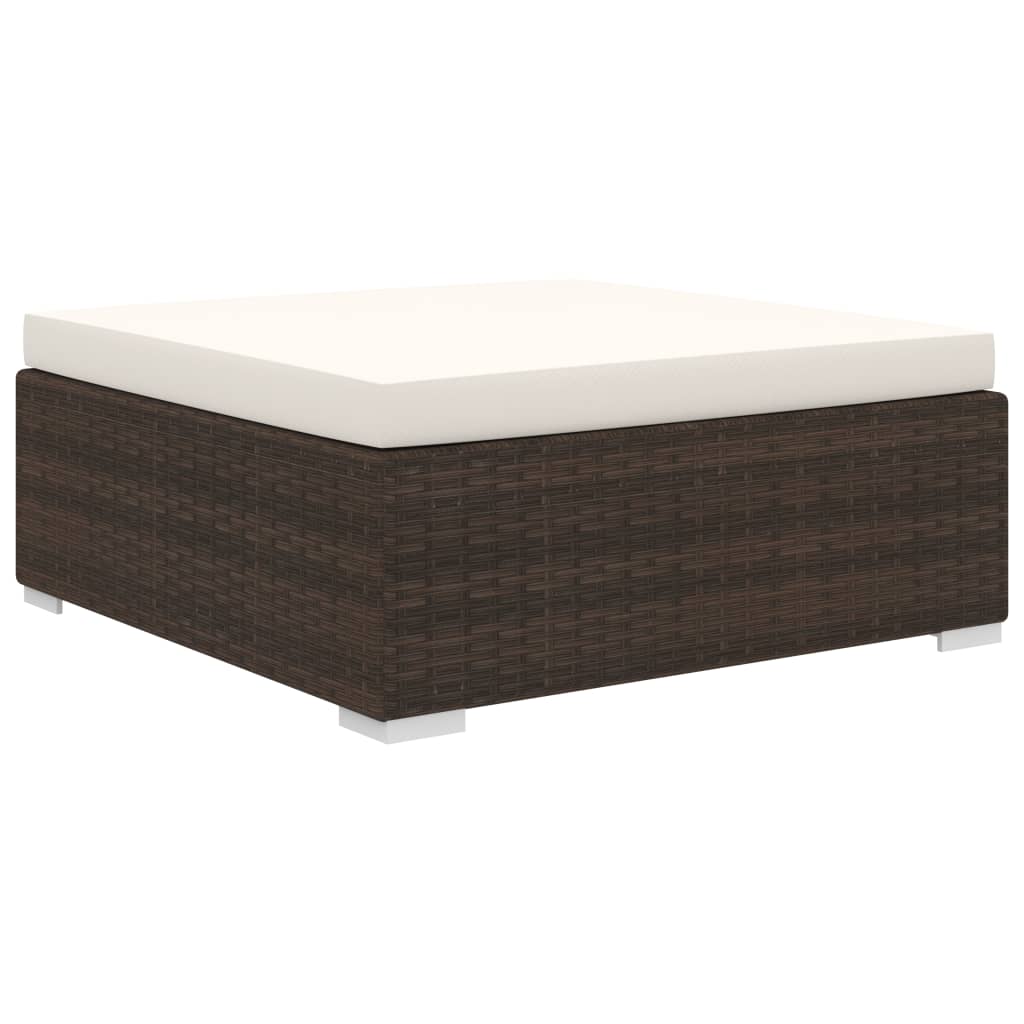 8-tlg. Garten-Lounge-Set mit Auflagen Poly Rattan Braun