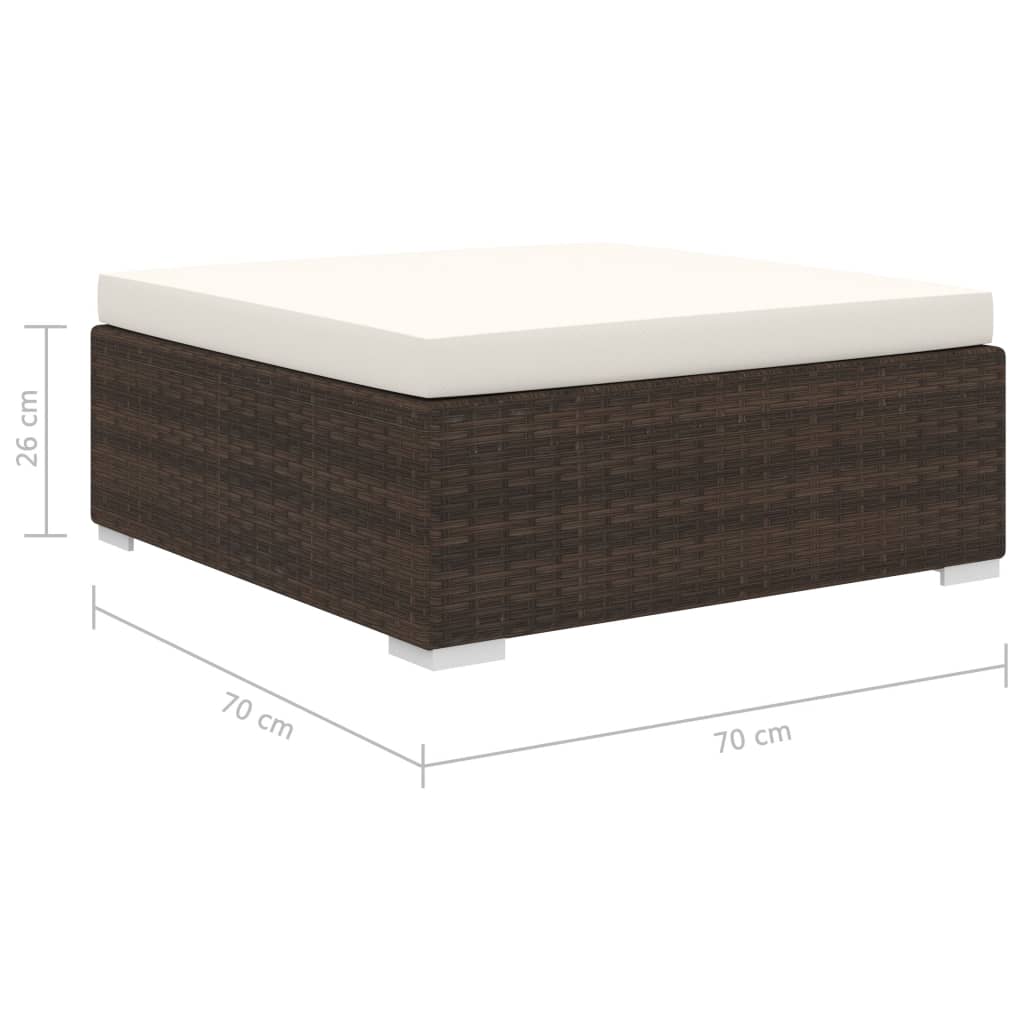 8-tlg. Garten-Lounge-Set mit Auflagen Poly Rattan Braun