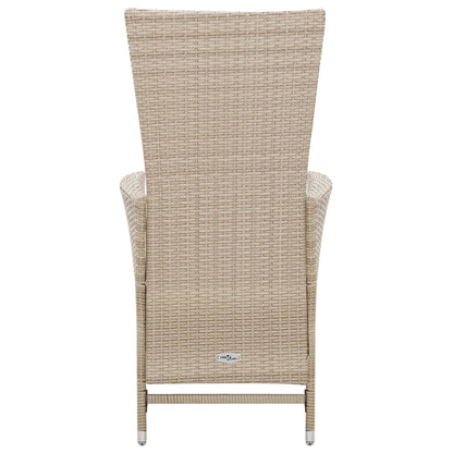 7-tlg. Garten-Essgruppe mit Auflagen Poly Rattan Beige