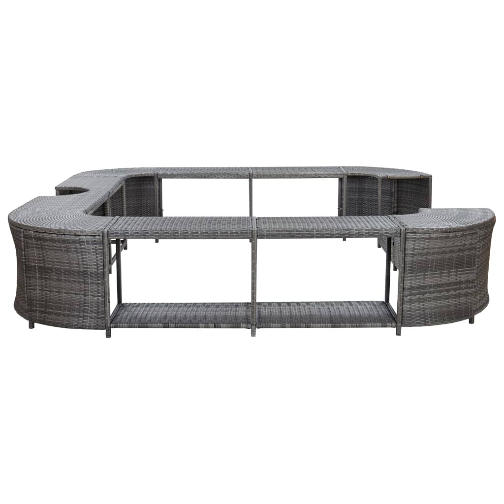 Whirlpool-Umrandung Quadratisch Grau 268x268x55 cm Poly Rattan