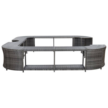 Whirlpool-Umrandung Quadratisch Grau 268x268x55 cm Poly Rattan