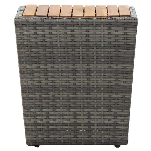 Beistelltisch Grau 41,5×41,5×43 cm Poly Rattan & Massivholz