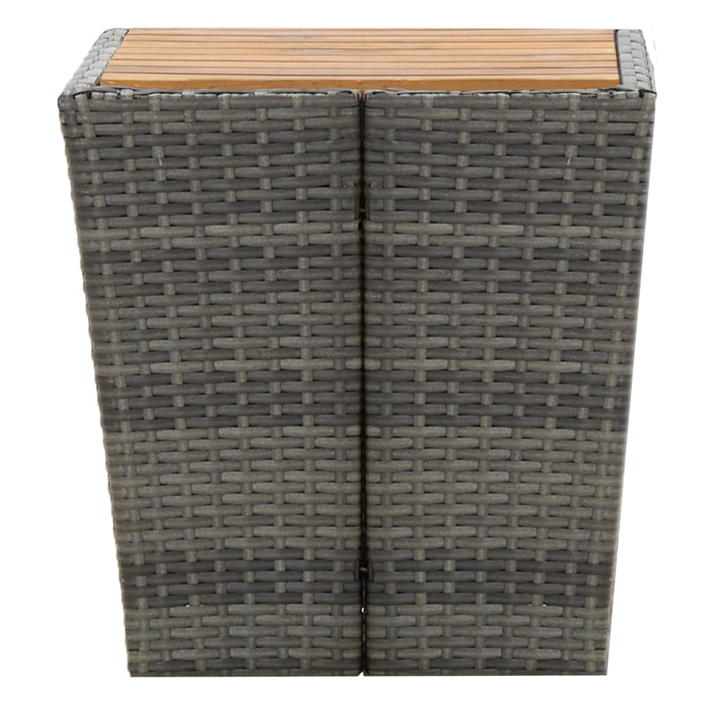Beistelltisch Grau 41,5×41,5×43 cm Poly Rattan & Massivholz