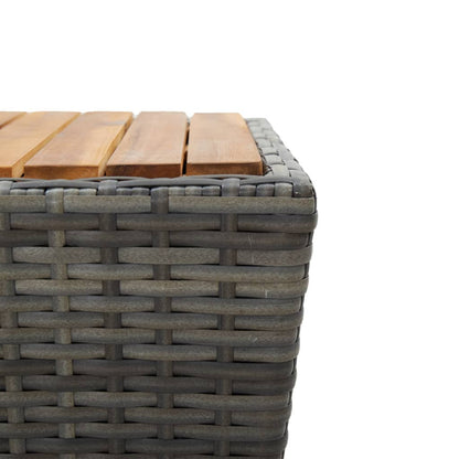 Beistelltisch Grau 41,5×41,5×43 cm Poly Rattan & Massivholz