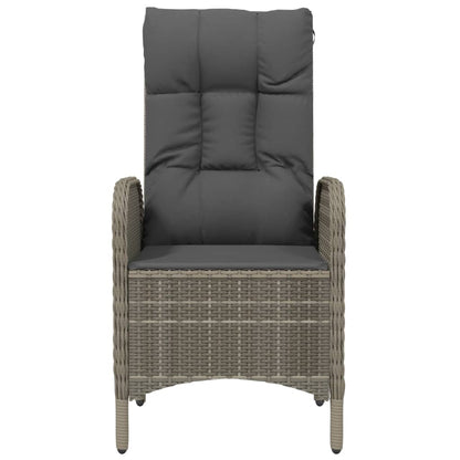 Gartenstühle 2 Stk. Poly Rattan Grau