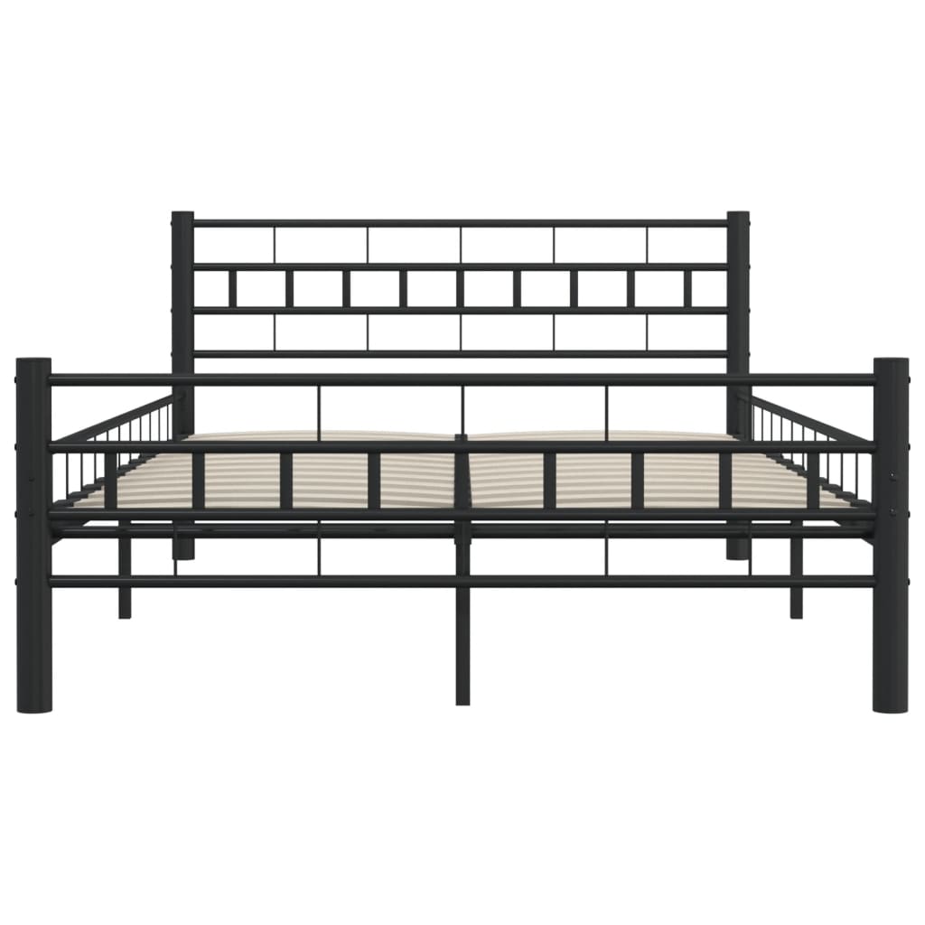 Bettgestell Schwarz Stahl 140×200 cm