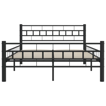 Bettgestell Schwarz Stahl 140×200 cm