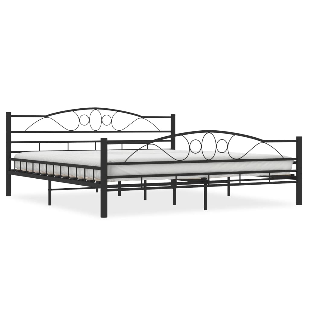 Bettgestell Schwarz Stahl 180×200 cm