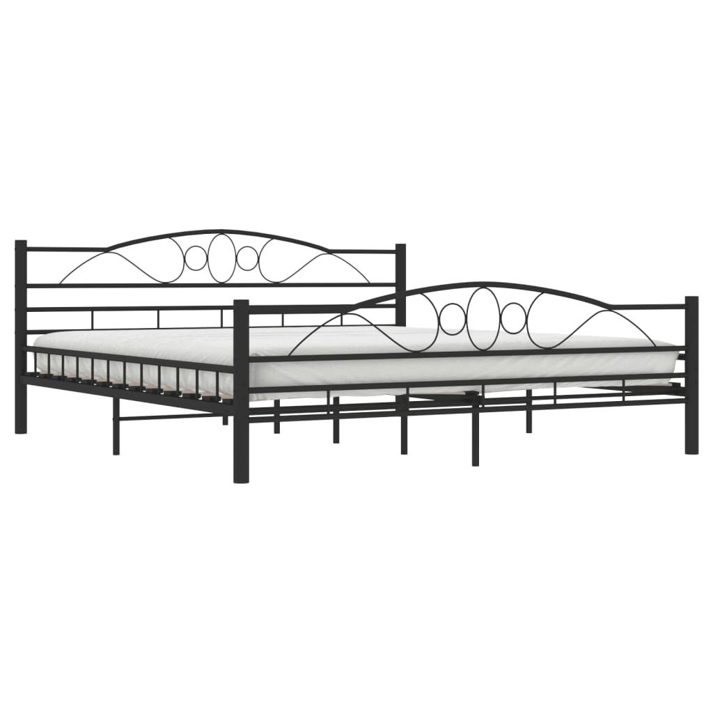 Bettgestell Schwarz Stahl 180×200 cm