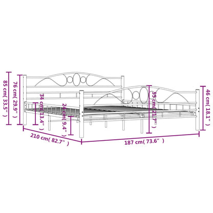 Bettgestell Schwarz Stahl 180×200 cm