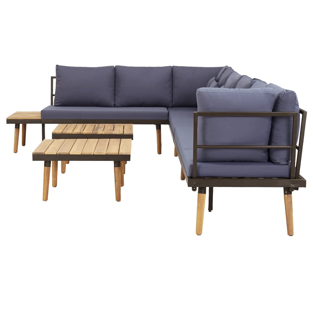 Garten-Lounge-Set 8-Sitzer mit Kissen Massivholz Akazie