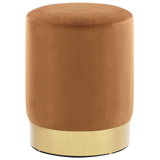 Hocker Braun und Golden Samt 28 x 36 cm