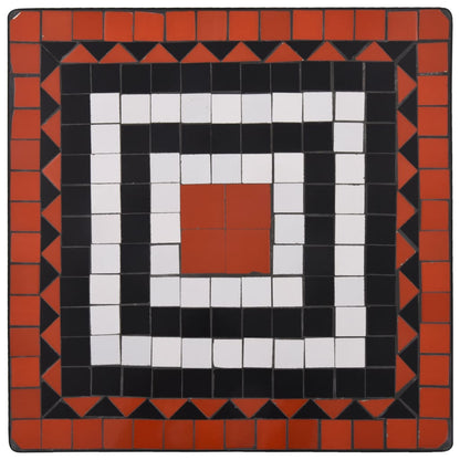 Mosaik-Bistrotisch Terrakottarot und Weiß 60 cm Keramik