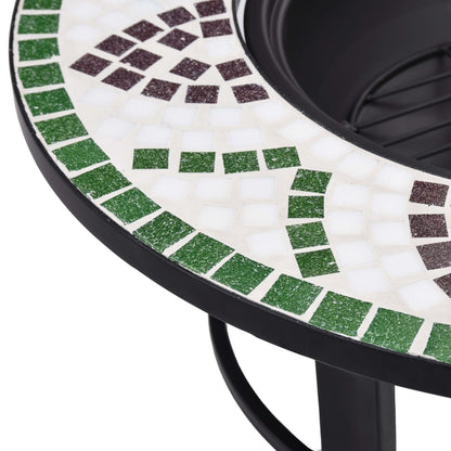 Feuerstelle Mosaik Keramik Grün 68 cm