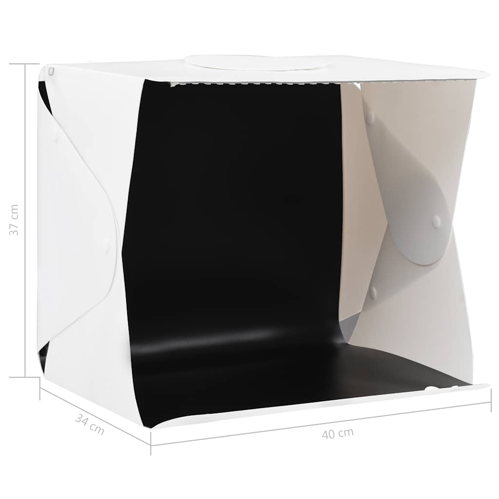 LED-Lichtbox für Fotostudio Klappbar 40×34×37 cm Plastik Weiß