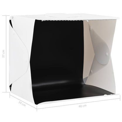 LED-Lichtbox für Fotostudio Klappbar 40×34×37 cm Plastik Weiß